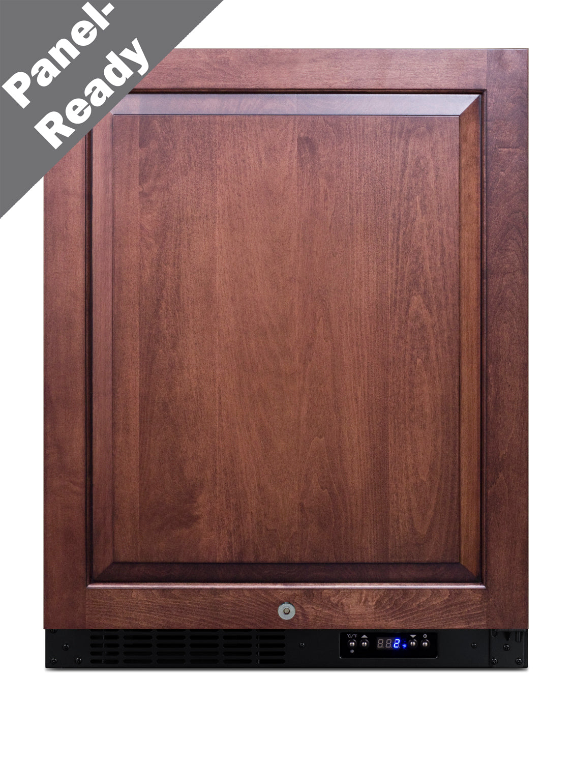Built-in all-freezer with wood panel door and digital temperature display in Freezers and Appliances collection