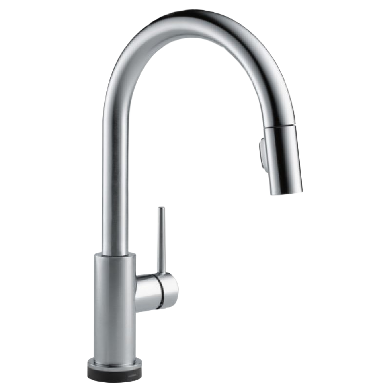 Single-handle stainless kitchen faucet with pull-down spout and touch activation, part of Faucets and Kitchenware collections