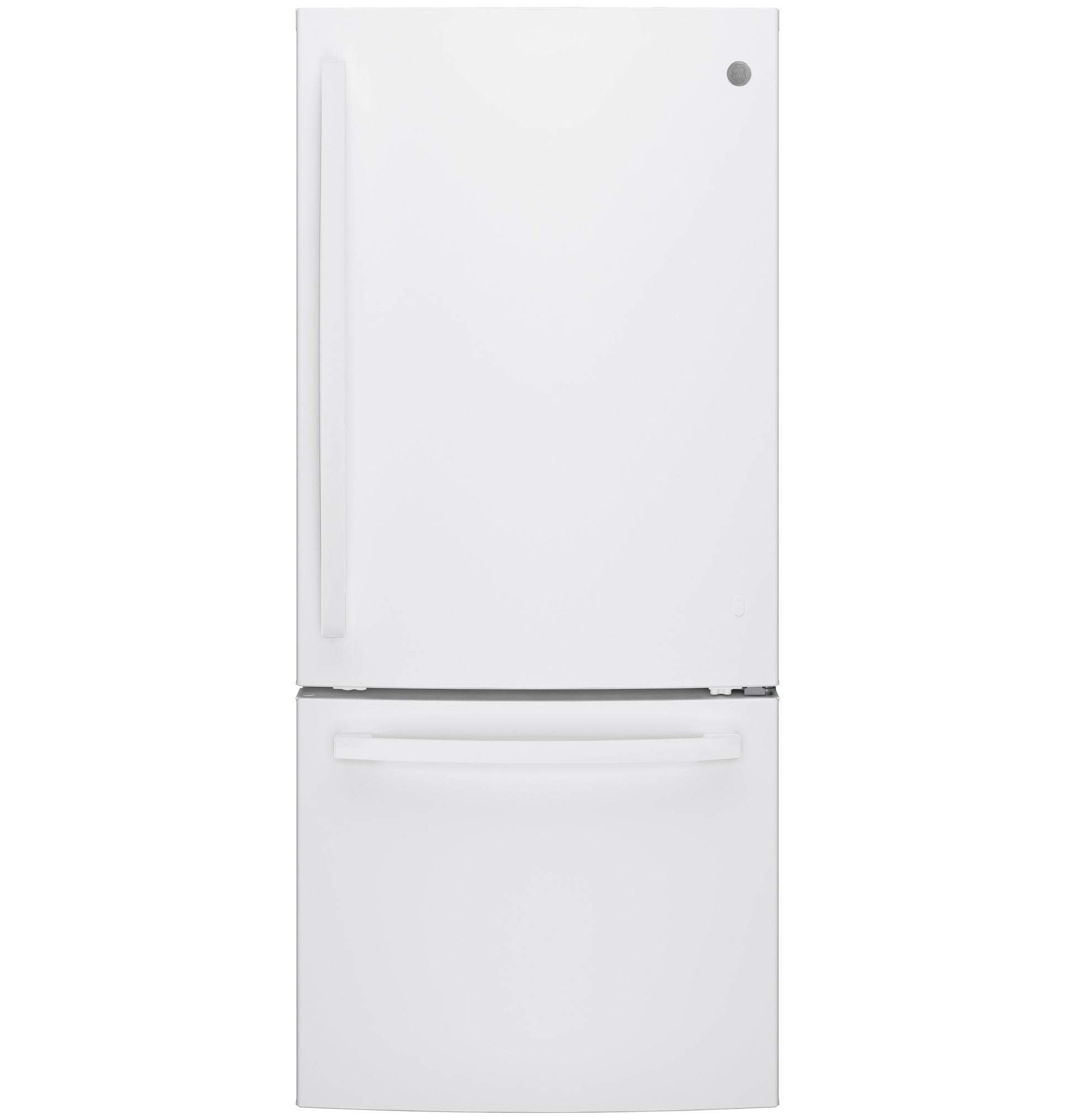 White bottom-freezer refrigerator with minimalist handles from kitchen, appliances, and refrigerators collections