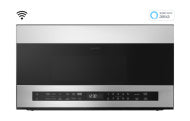 Stainless steel smart over-the-range microwave with black glass and digital touch controls in Microwaves collection
