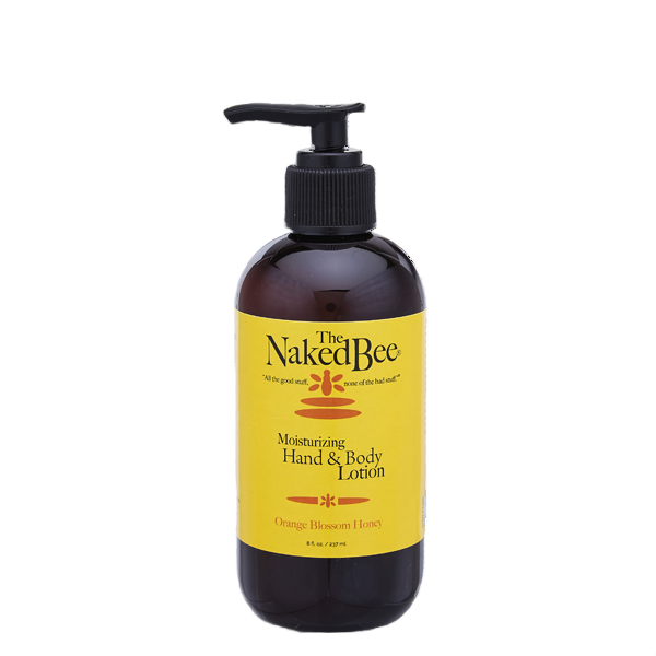Pump bottle of moisturizing hand and body lotion with orange blossom honey scent from Health & Beauty collection