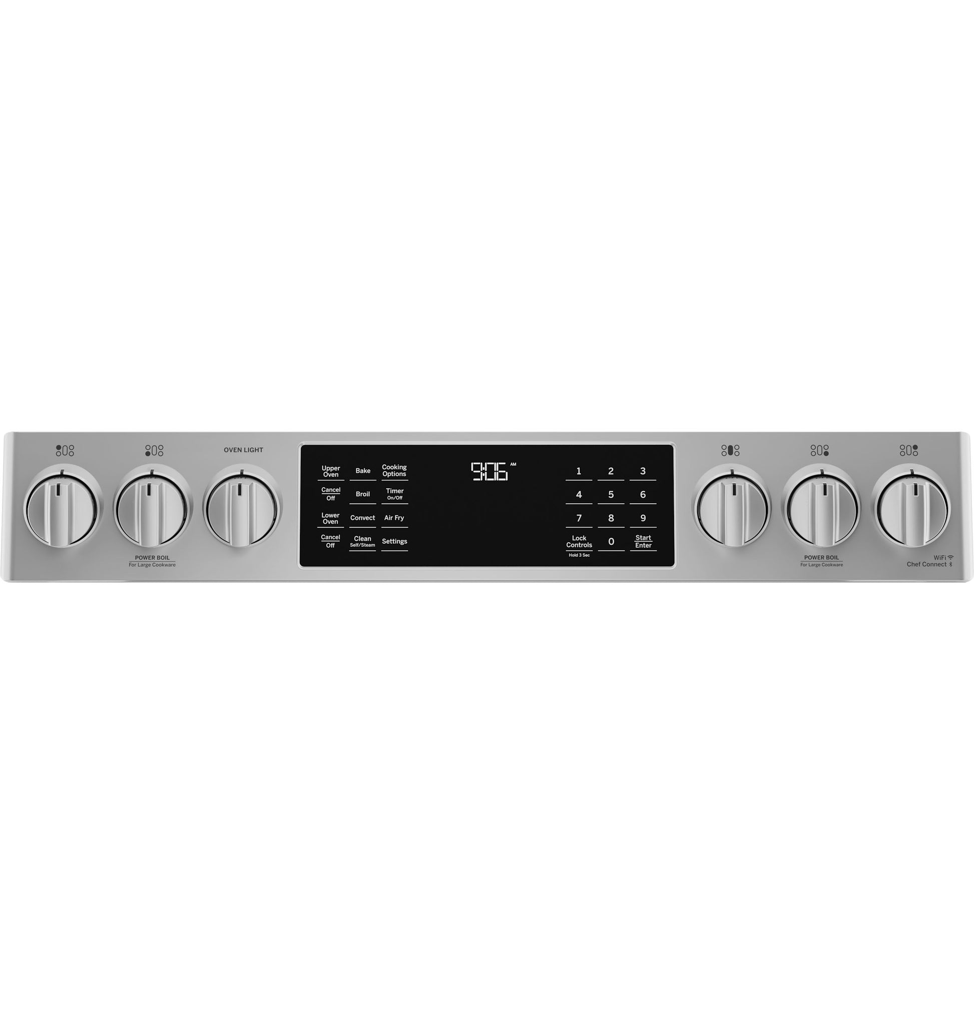 Stainless steel front control panel with knobs and digital touchscreen for gas range in Ranges & Kitchen & Kitchenware collections