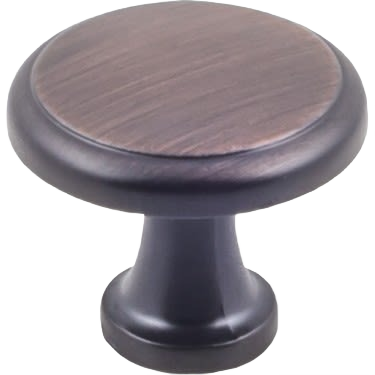 Flat cabinet knob with brushed oil rubbed bronze finish for furniture hardware and home improvement projects under $50 category