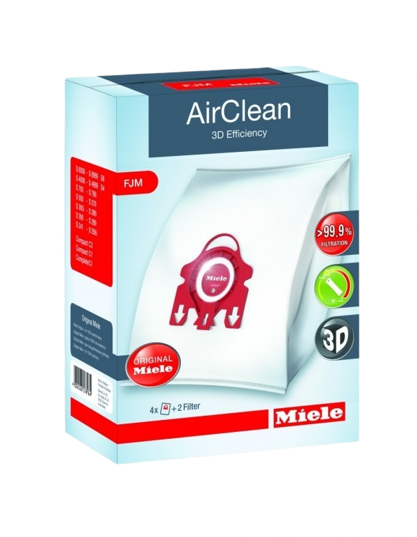 Pack of Miele vacuum filter bags with 3D efficiency and high-performance filtration for home cleaning tasks