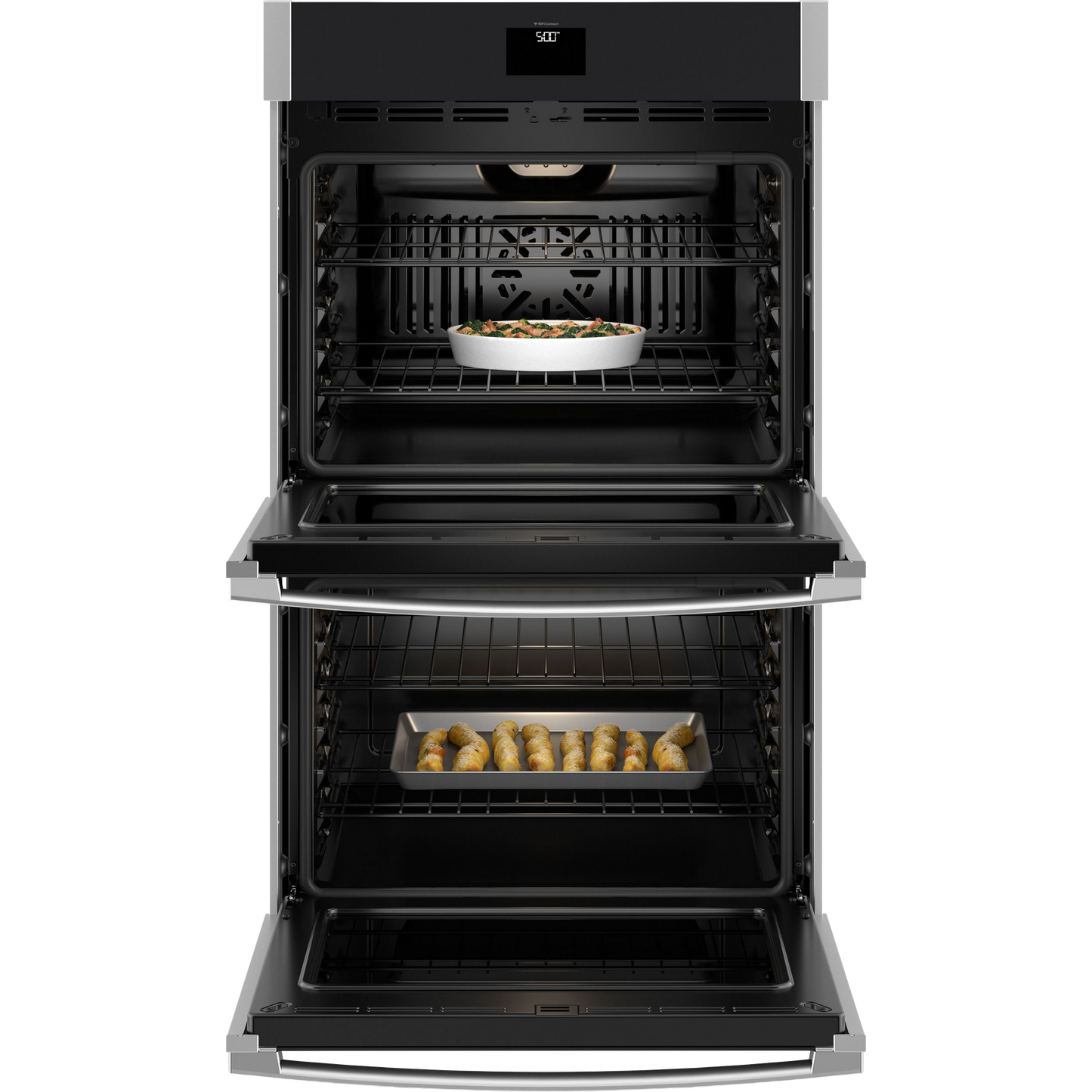 GE® 30" Smart Built-In Self-Clean Convection Double Wall Oven with No Preheat Air Fry