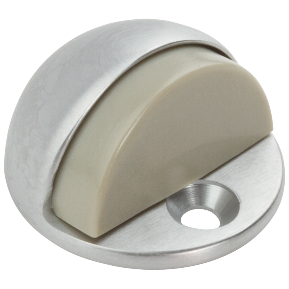 Chrome floor door stop with rubber buffer for wall and door protection in door accessories under $50