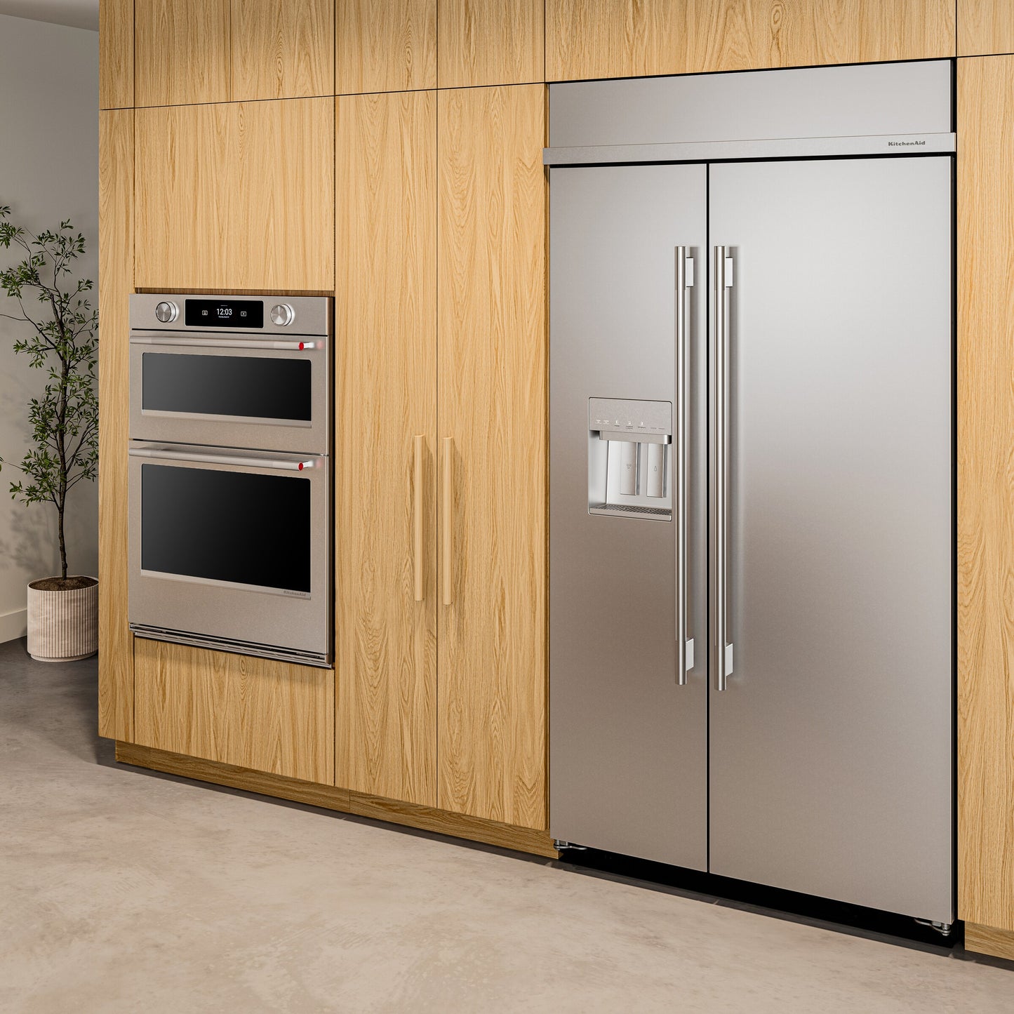 25.1 Cu. Ft. 42-Inch Built-In Side-by-Side Refrigerator with Exterior Water and Ice Dispenser with Measured Fill in PrintShield® Finish