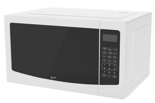 White compact microwave with digital keypad and black tinted window in Microwaves and Kitchen & Kitchenware collections