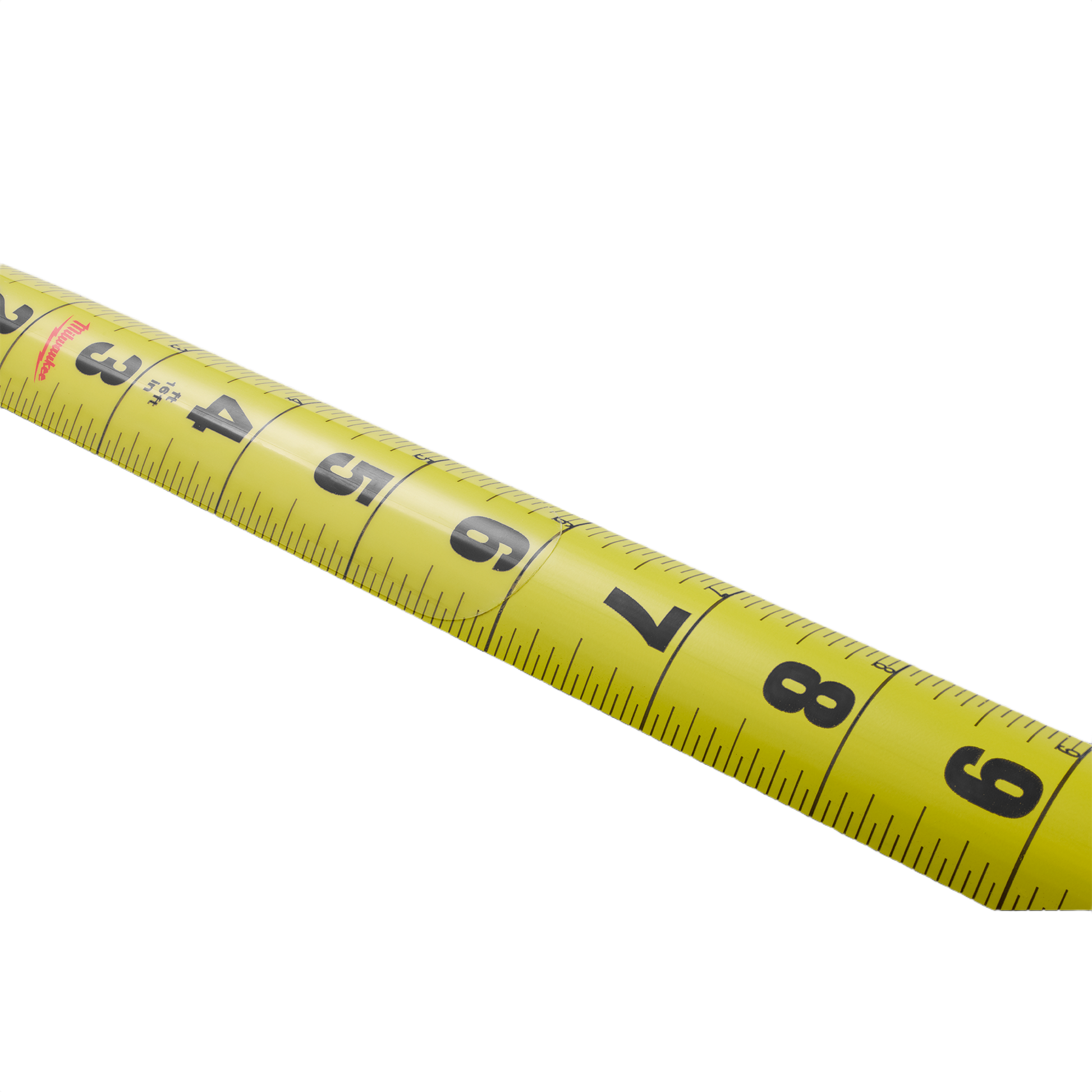 Yellow wide measuring blade with clear black numeric markings for accurate measurement in tools and home improvement tasks