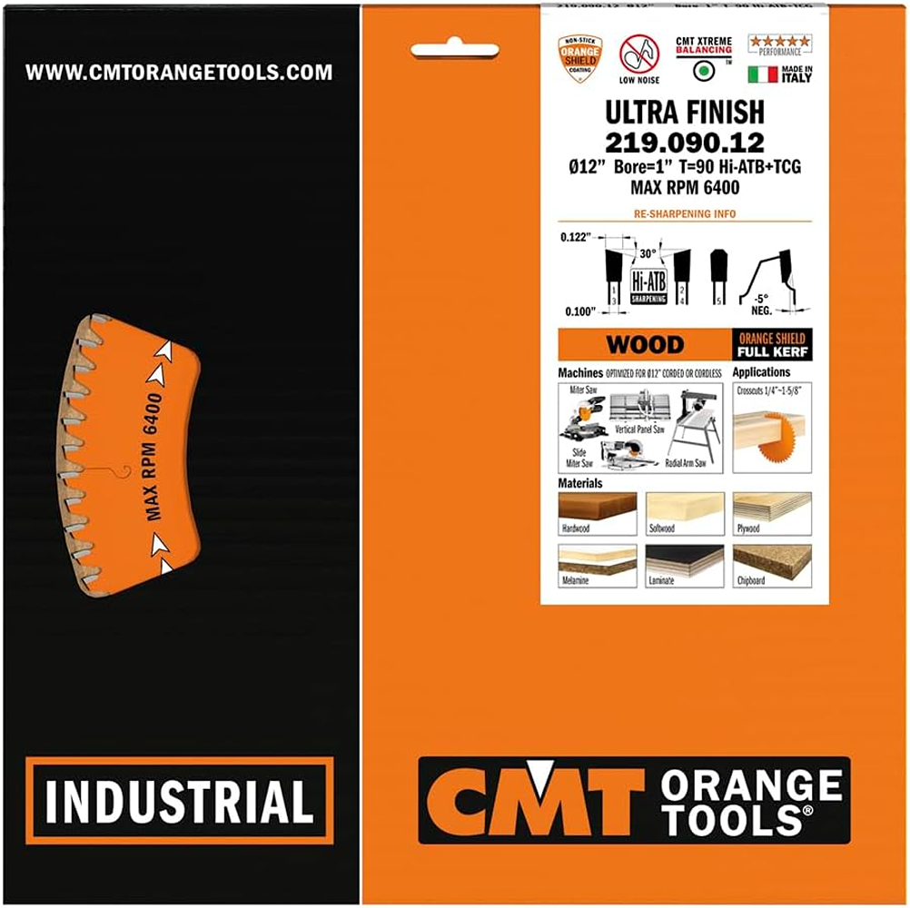 CMT Orange Tools 12” 80T Ultra Finish Sliding Compound Saw Blade