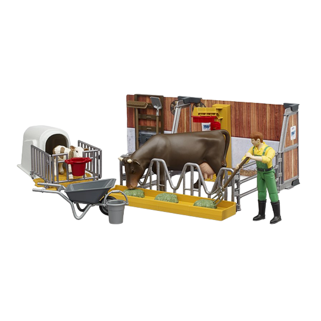 Bruder 62611 Bworld Cow and Calf w/ Farmer
