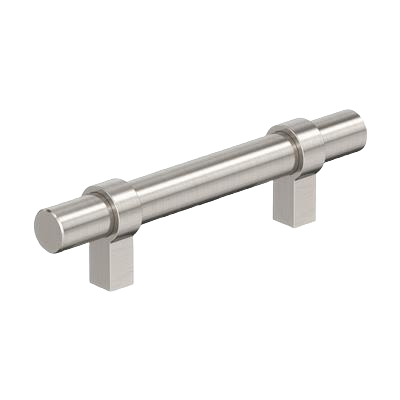 Satin nickel cabinet pull with 3-inch center-to-center mount in hardware and furniture accessories collection under $50