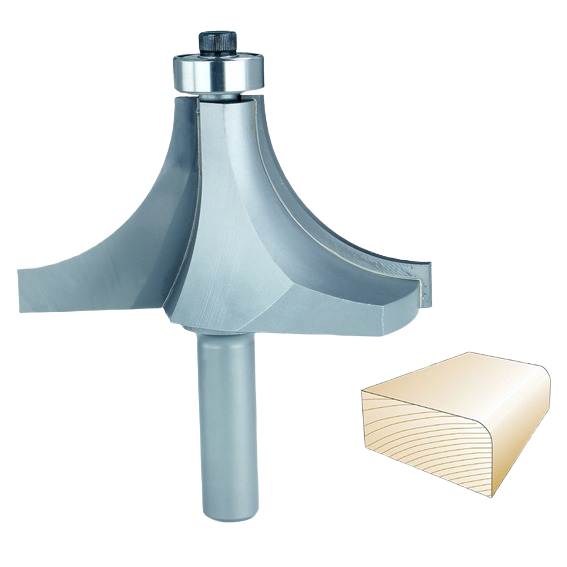 Carbide-tipped woodworking roundover bit with 1/2-inch shank for tool accessories and blade collections