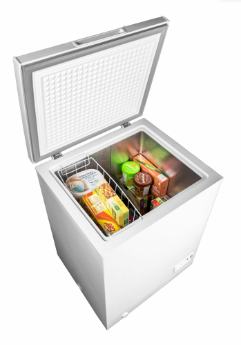 5 Cuft Chest Freezer, 1 Basket, Up Front Temp Control, 5 Yr Warranty