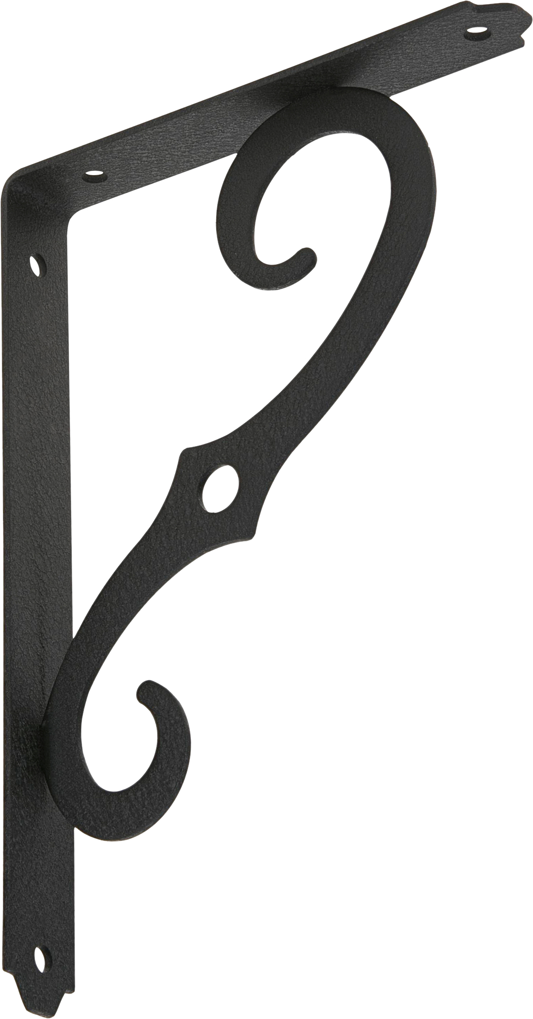 Hardware Essentials Ornamental Shelf Bracket Antique Black (8" x 5-1/2")