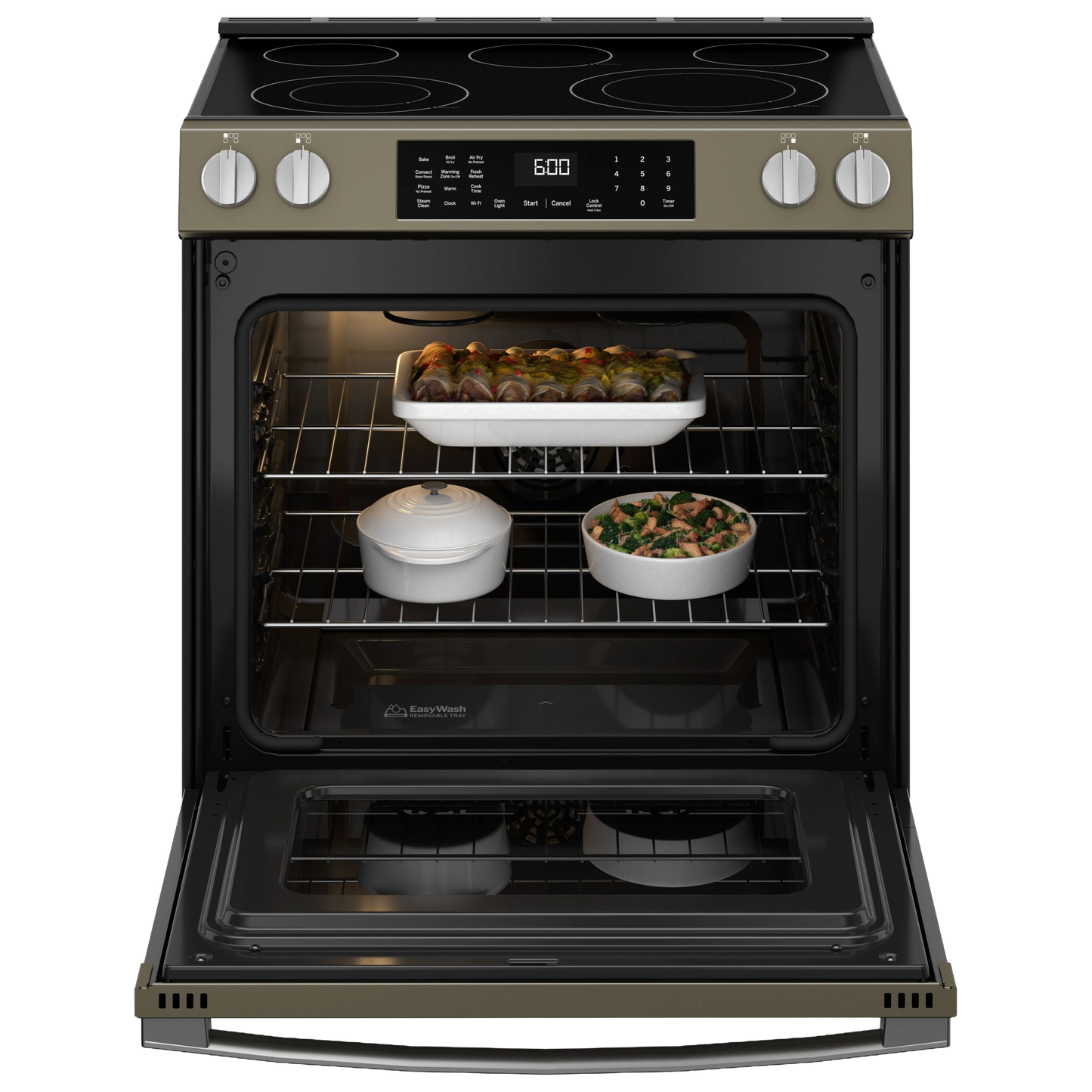 GE® ENERGY STAR® 30" Slide-In Electric Convection Range with No Preheat Air Fry and EasyWash™ Oven Tray