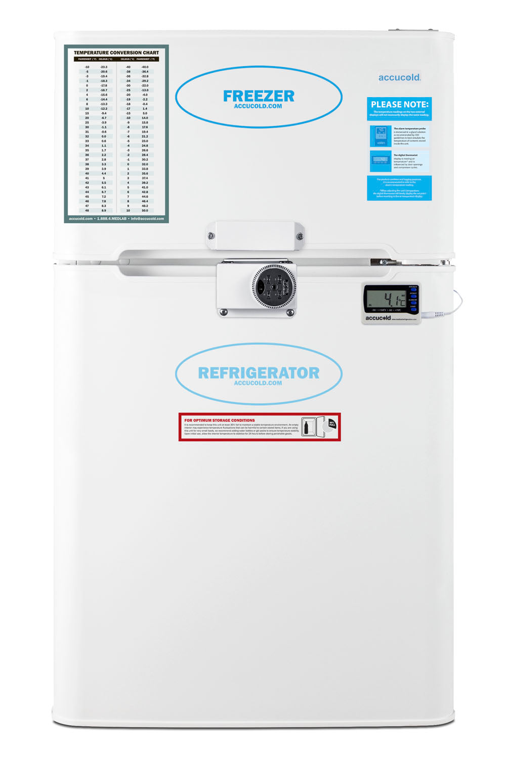 19" Wide General Purpose Refrigerator-Freezer, ADA Height