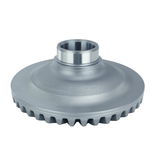 Circular metal gear component with precision teeth and smooth bore for tools and home improvement use
