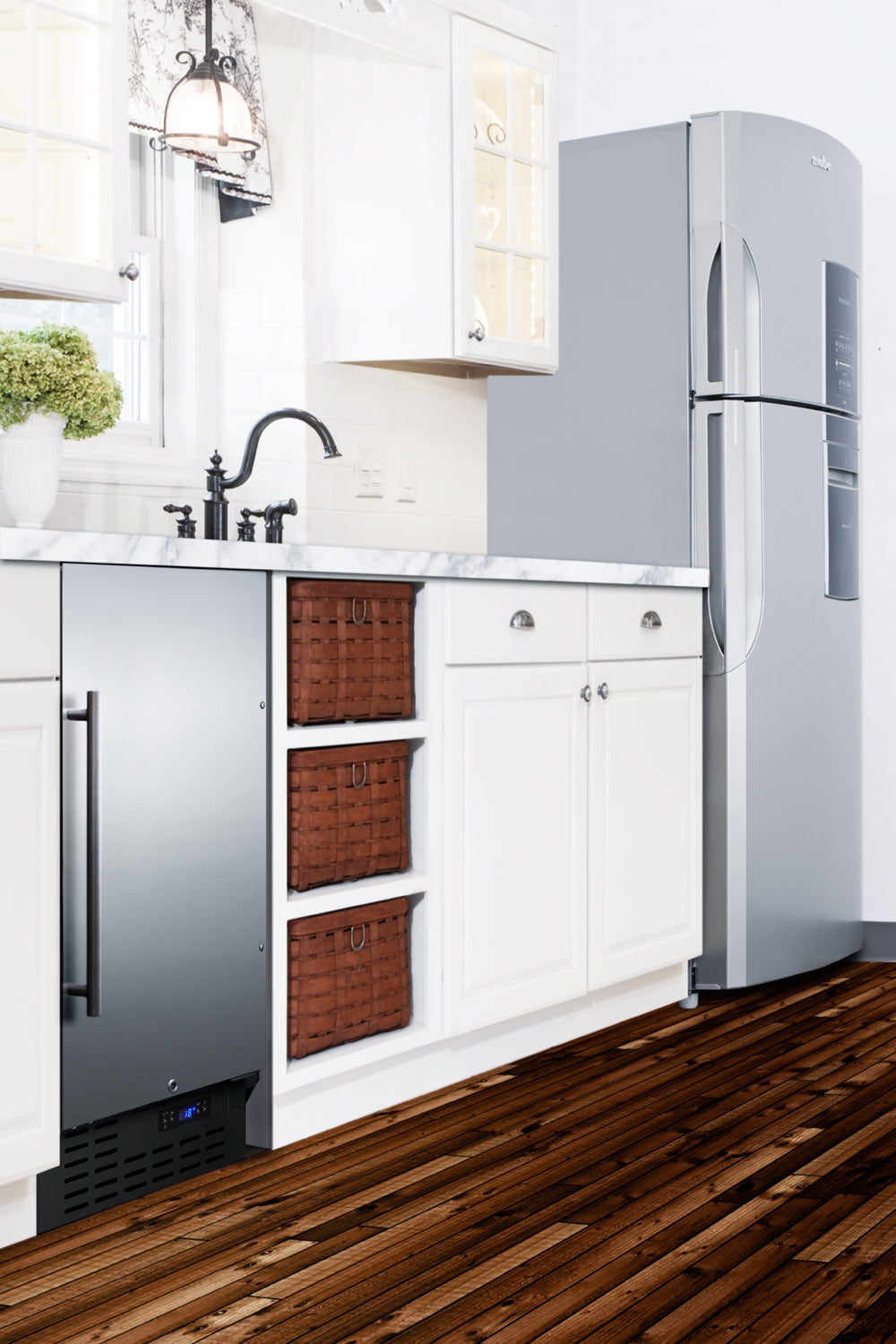 Stainless steel 18-inch built-in all-freezer under counter with digital temperature display from Freezers & Ice Makers collection