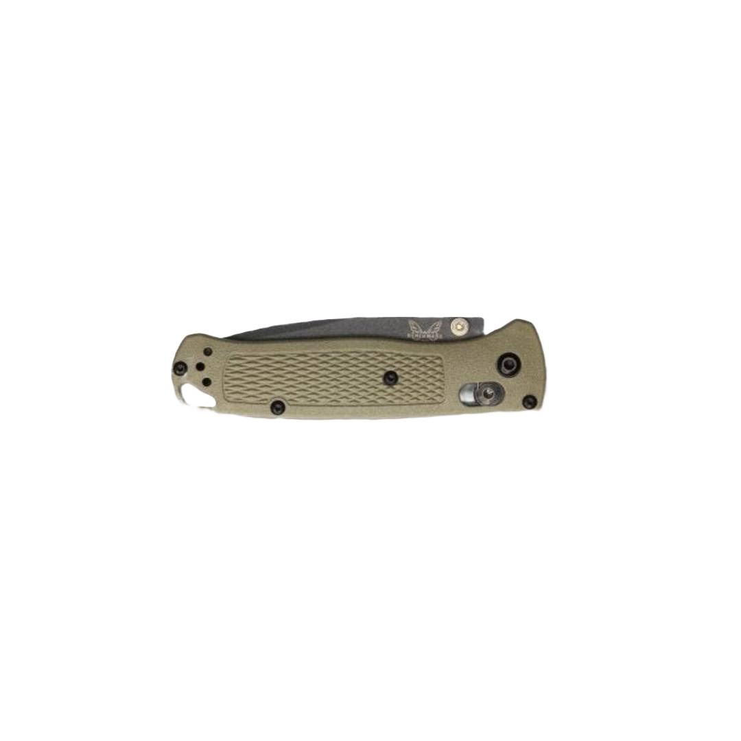 Folding pocket knife with ranger green handle featuring textured grip and black pocket clip for secure carry