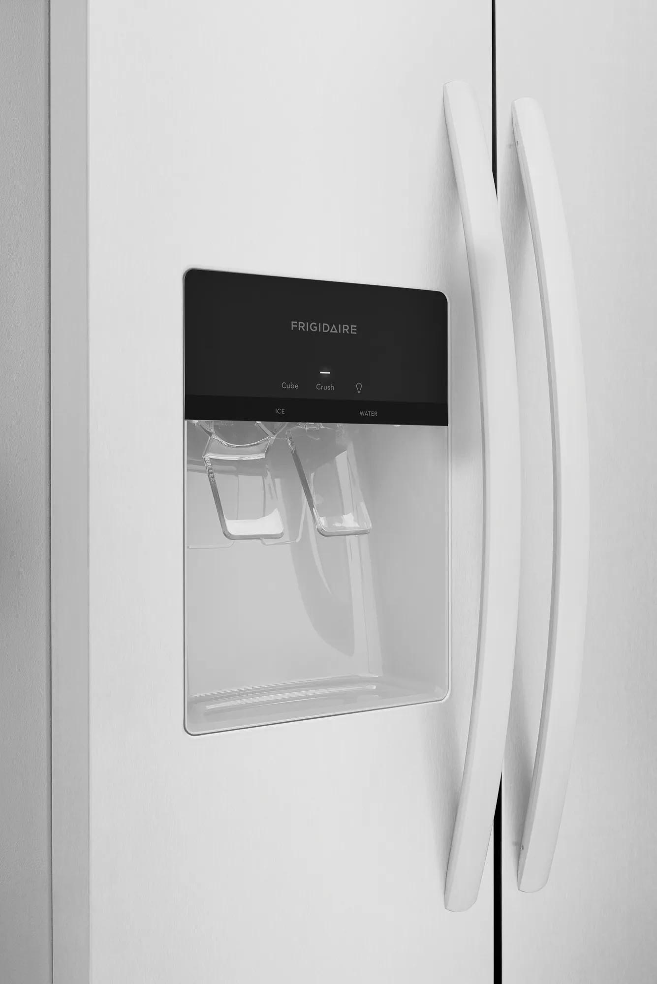 White side-by-side refrigerator door with built-in ice and water dispenser from Refrigerators and Appliances collections