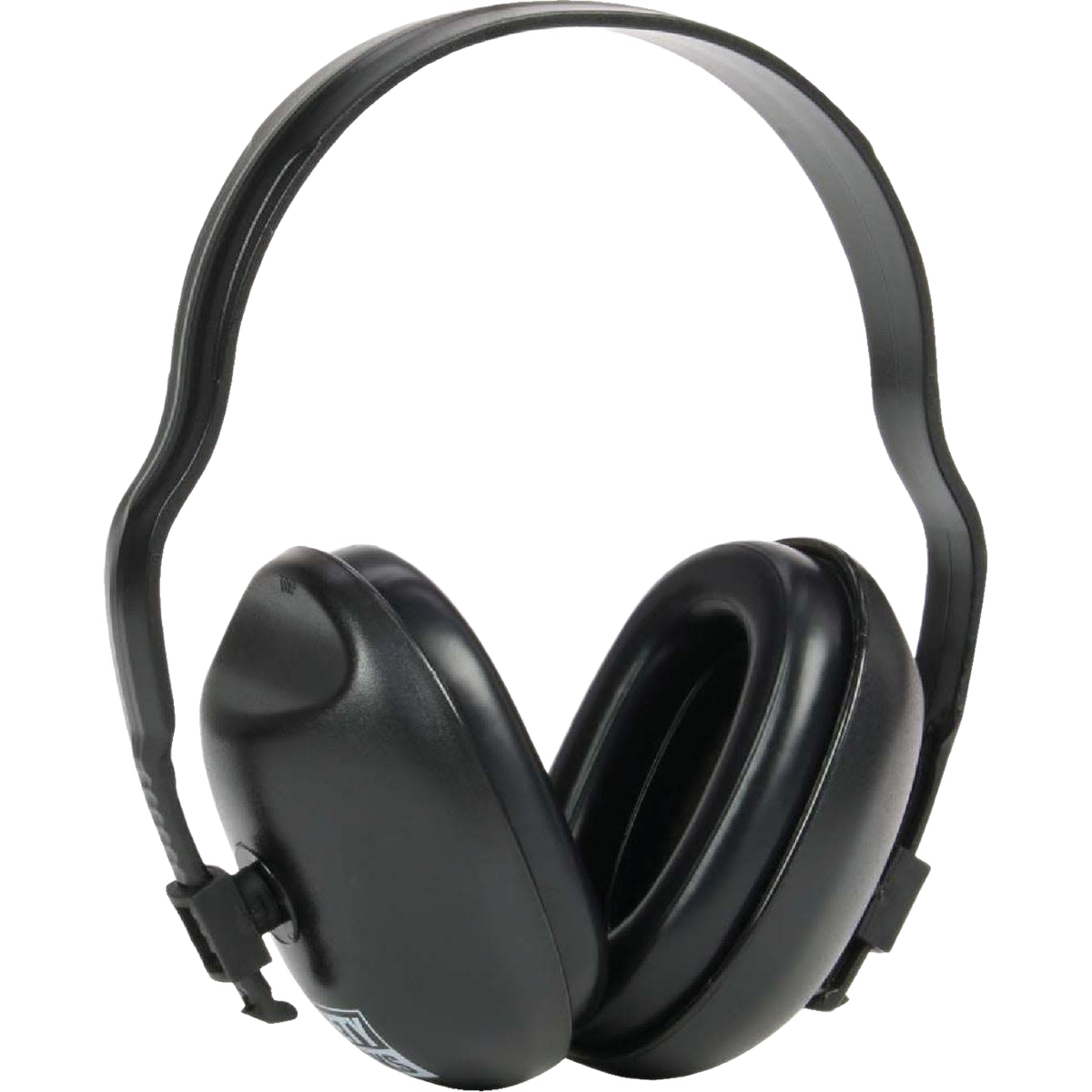 Black dielectric ear muffs with cushioned ear pads for safety, hearing protection, and home improvement tasks