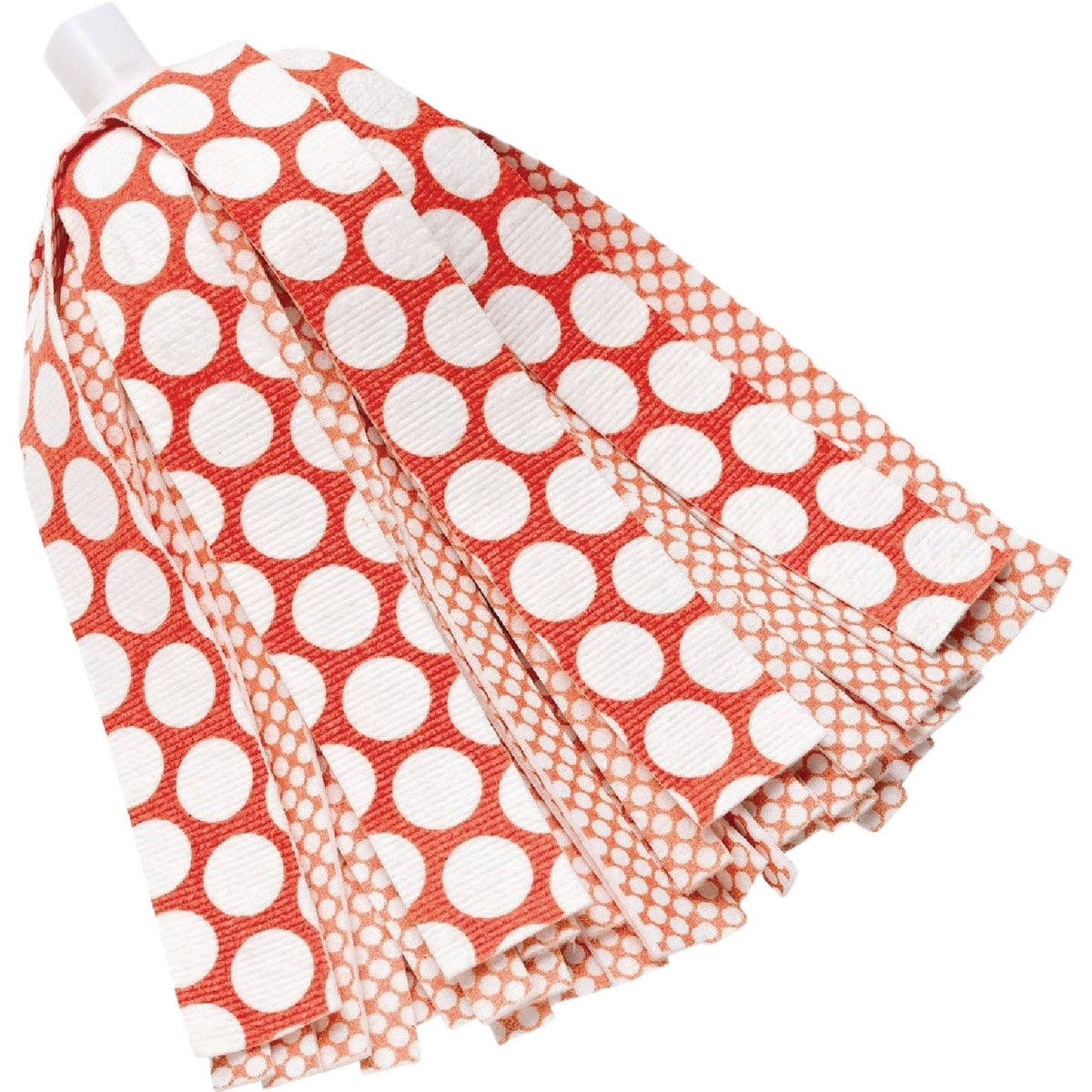 Orange and white microfiber mop refill with polka dot pattern for cleaning tools and mop buckets collections under $50