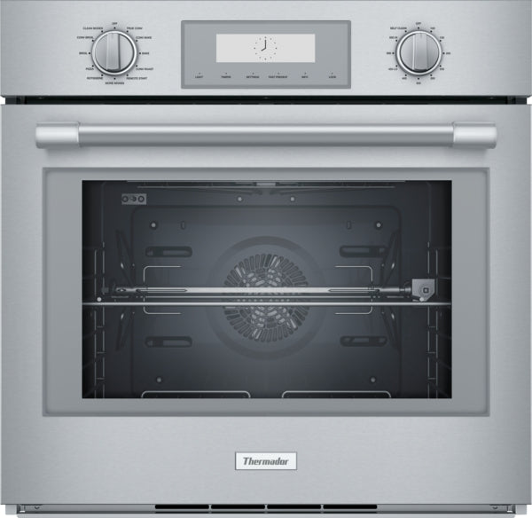 Stainless steel single wall oven with digital display, control knobs, and spacious interior for wall ovens collection