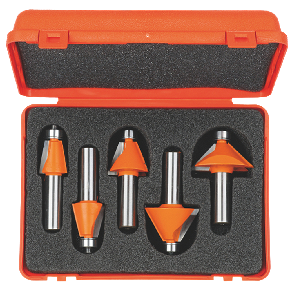 CMT Orange Tools 5-Pc Chamfer Set, 1/2" Shank