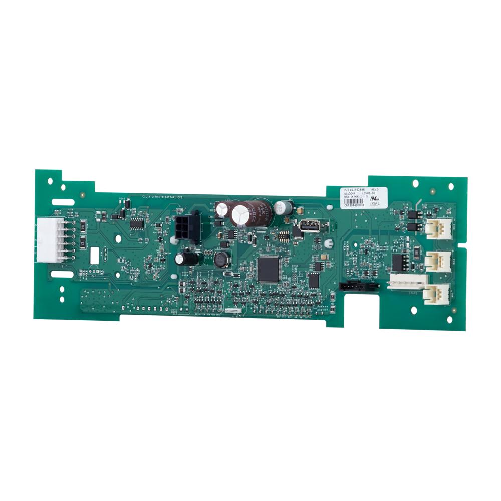 Green circuit board with capacitors and connectors for commercial dryers in washers and dryers appliance collection