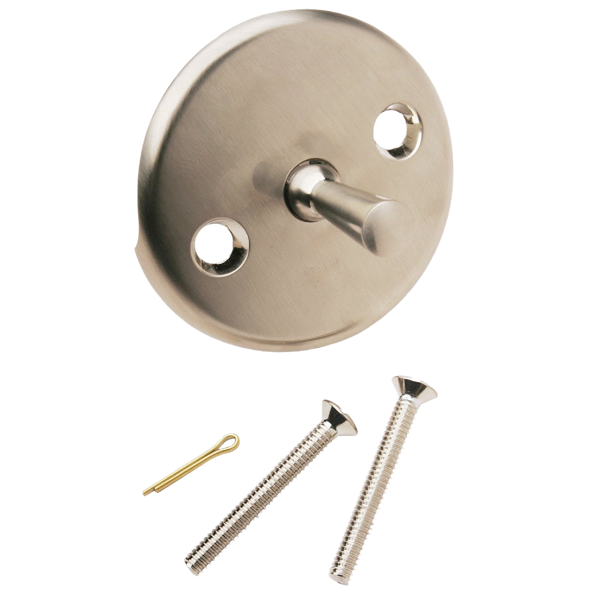 Brushed metal trip lever bath drain face plate with screws for plumbing parts and shower repair under $50 collections