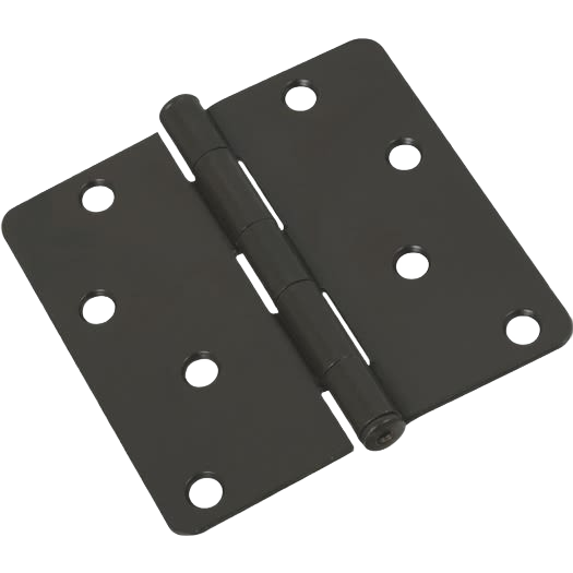 Oil rubbed bronze door hinge with 1/4 inch radius corners for home improvement and tools use