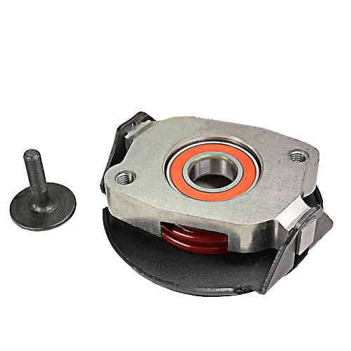 Metal blade brake clutch assembly with spring and separate bolt for machinery maintenance and repair tasks