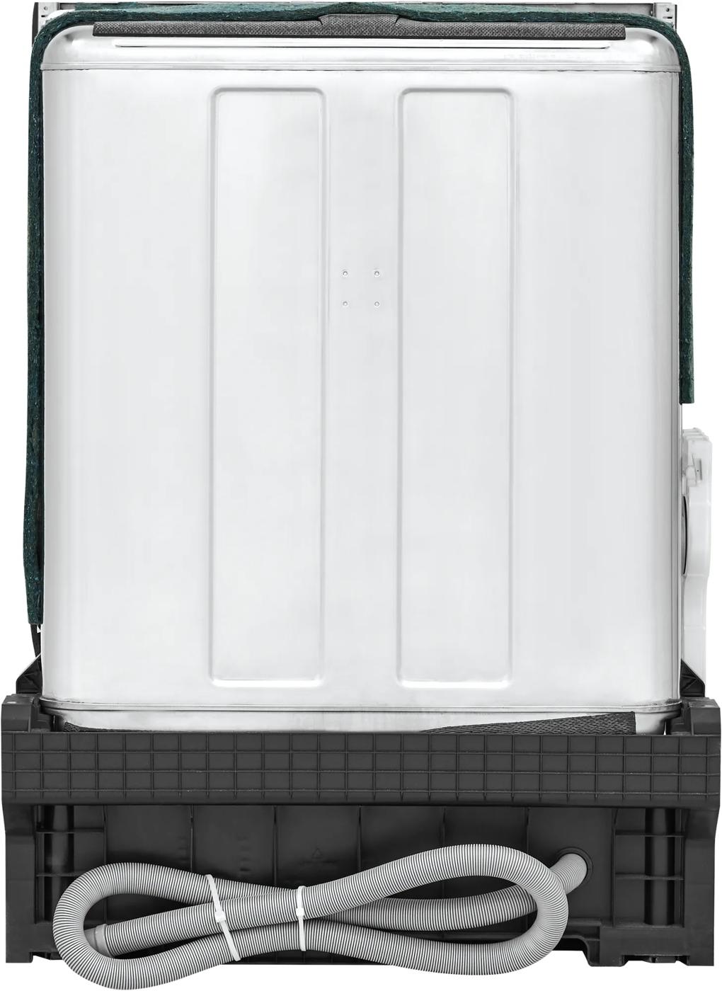 Rear view of built-in dishwasher with insulation and flexible drain hose from Kitchen & Kitchenware collection