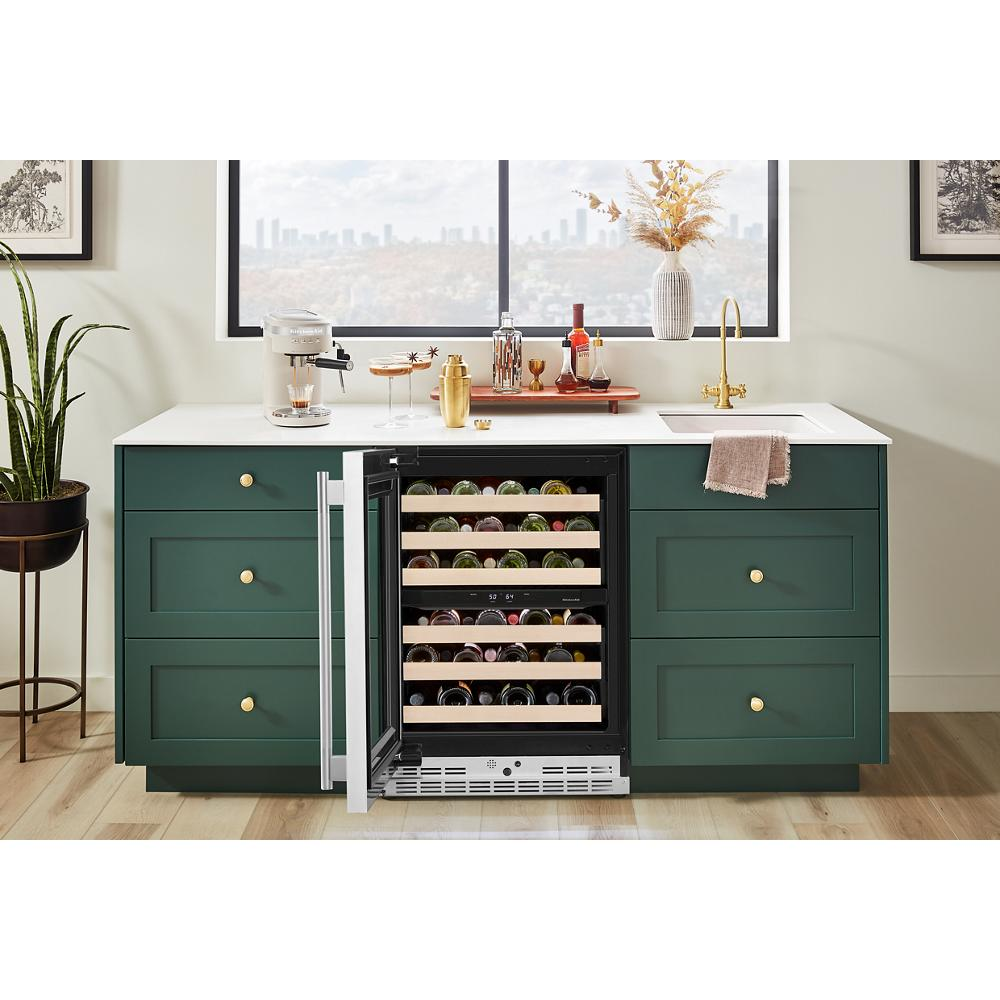 24" Undercounter Wine Cellar with Full-Extension Wood-Front Racks