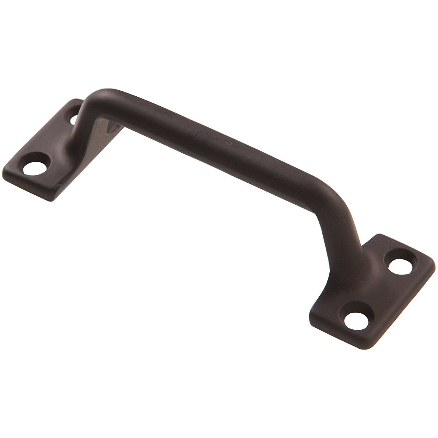 Oil rubbed bronze sash lift handle with four mounting holes for cabinet and furniture hardware collections under $50
