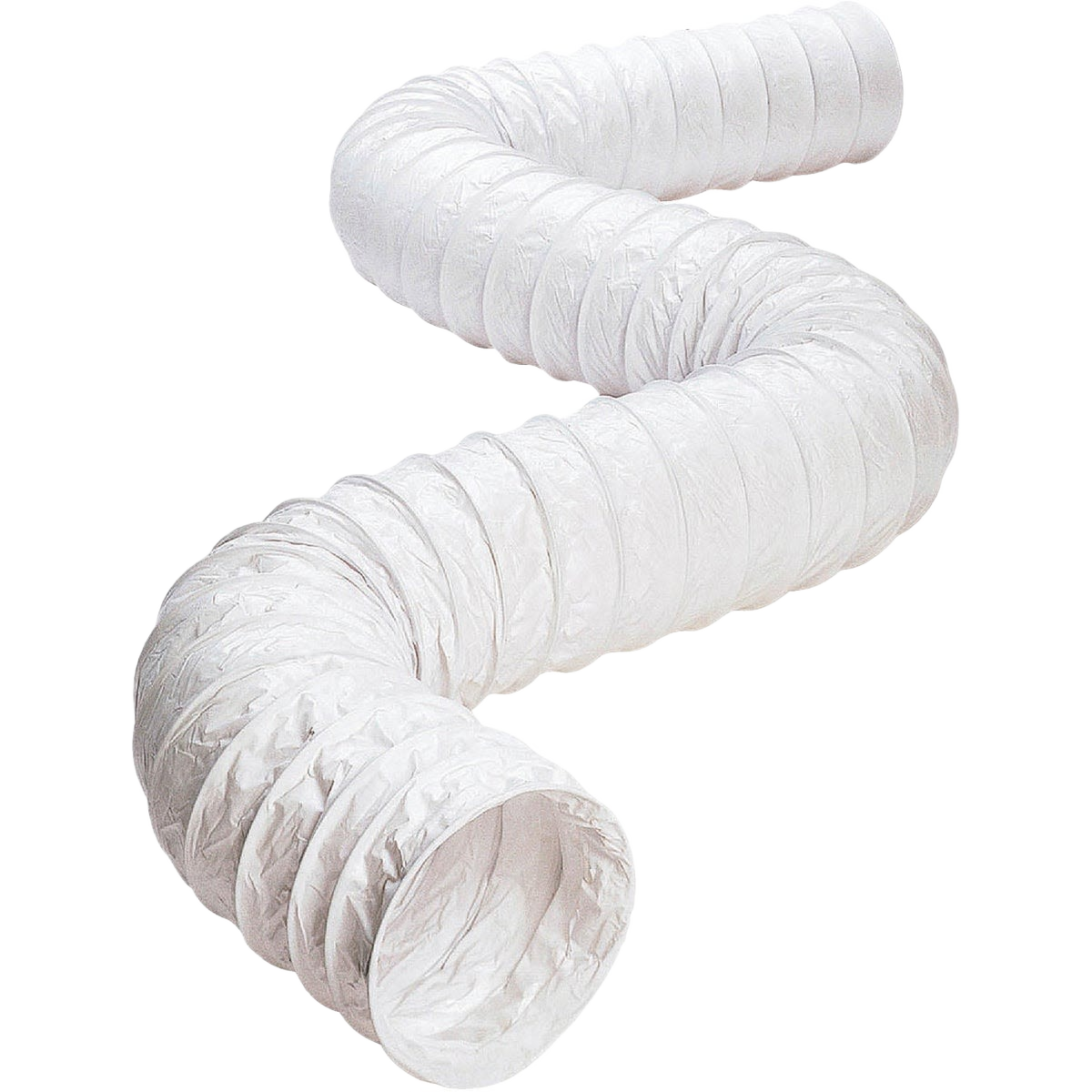 White flexible vinyl ducting hose for appliance ventilation in home improvement and dryer parts collections