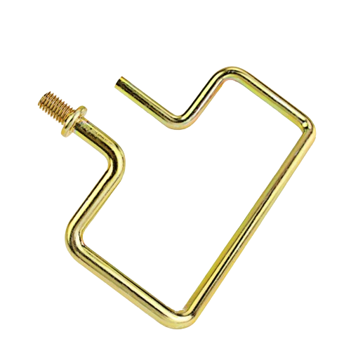 Gold-toned metal PTO belt guide retainer with threaded bolt for tools and home improvement applications