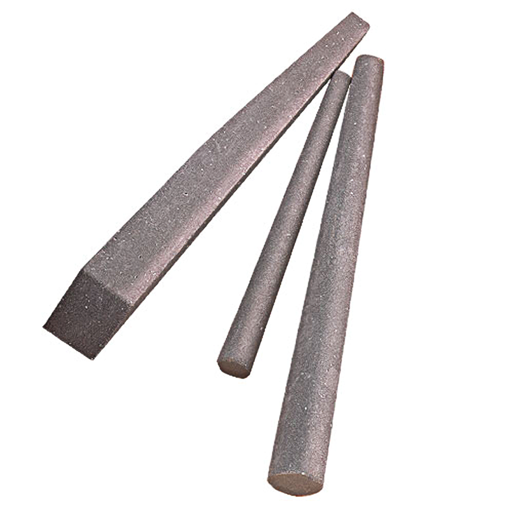 Three gray tapered honing stones in varied shapes for precision sharpening in home improvement projects