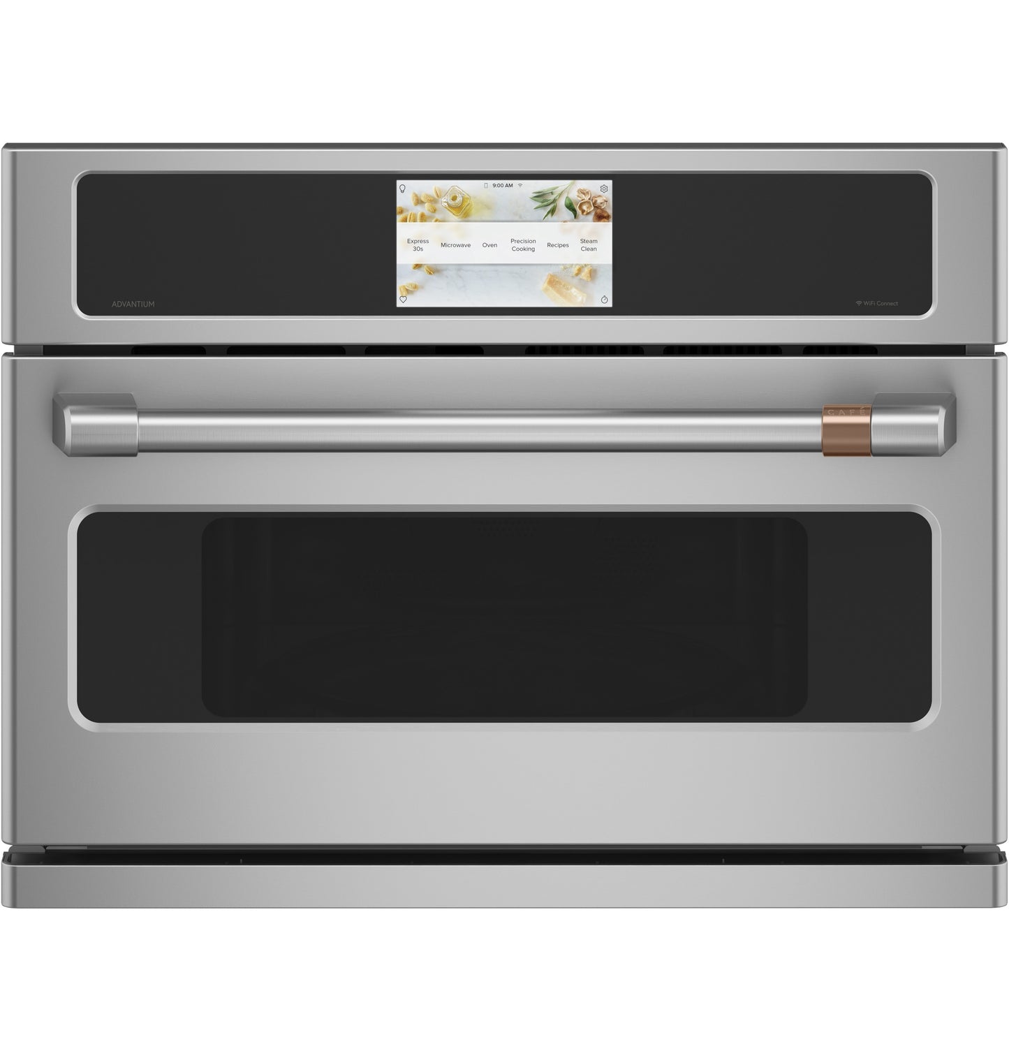 Stainless steel single wall speed cook oven with digital touch display and modern handle from Wall Ovens collection