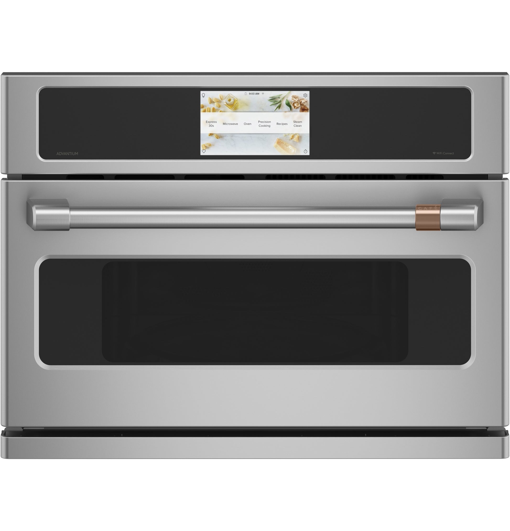 Stainless steel single wall speed cook oven with digital touch display and modern handle from Wall Ovens collection