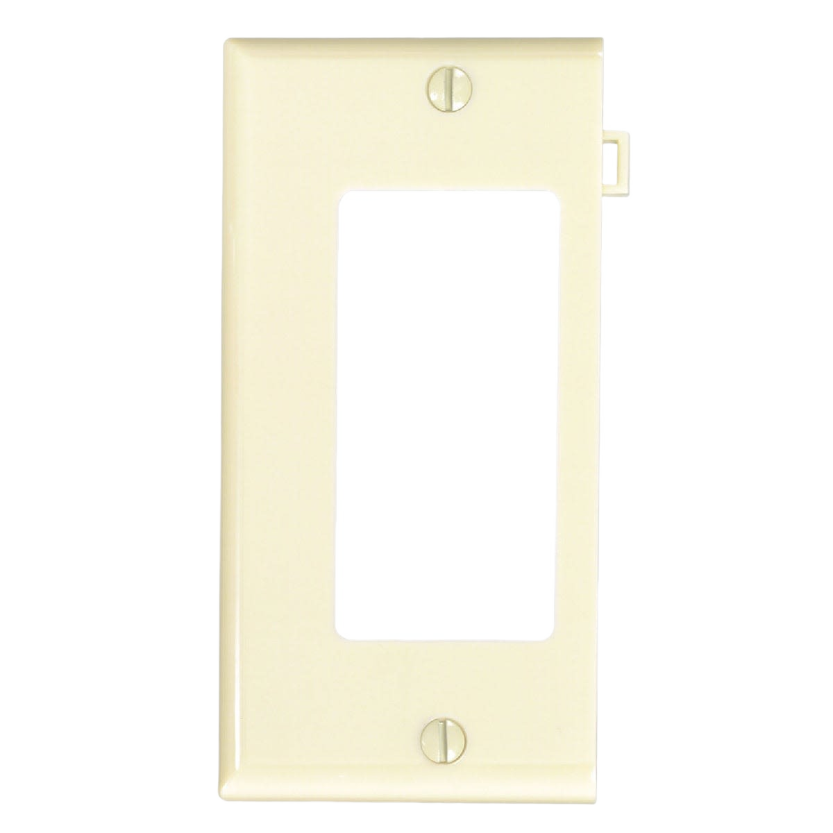 Ivory sectional rocker decorator wall plate end panel with screw mounts for home improvement projects