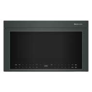 Black multifunction over-the-range microwave with infrared sensor and touch control panel in kitchen appliances collection