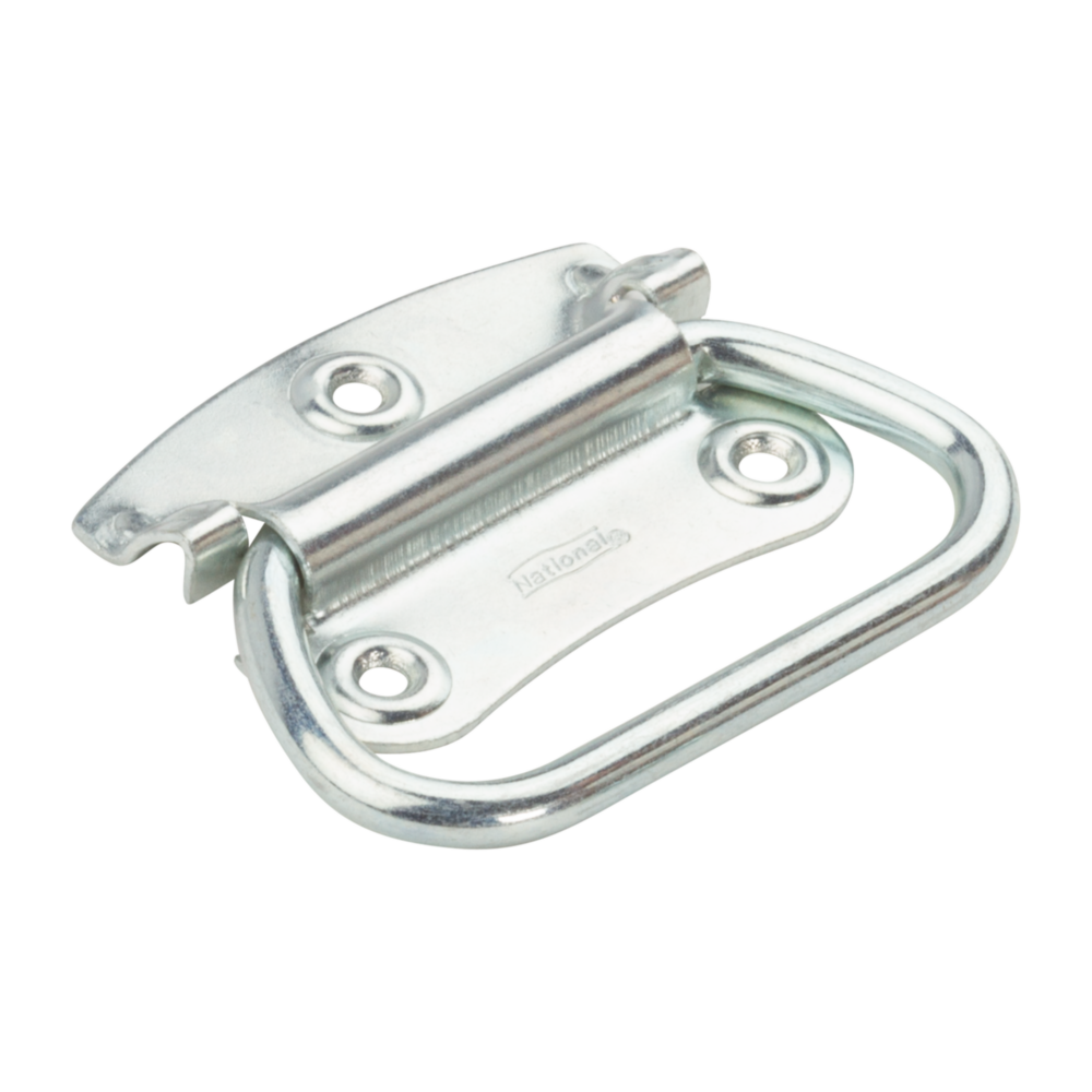 Zinc-plated steel chest handle with mounting holes for furniture and cabinet hardware under $50 collection