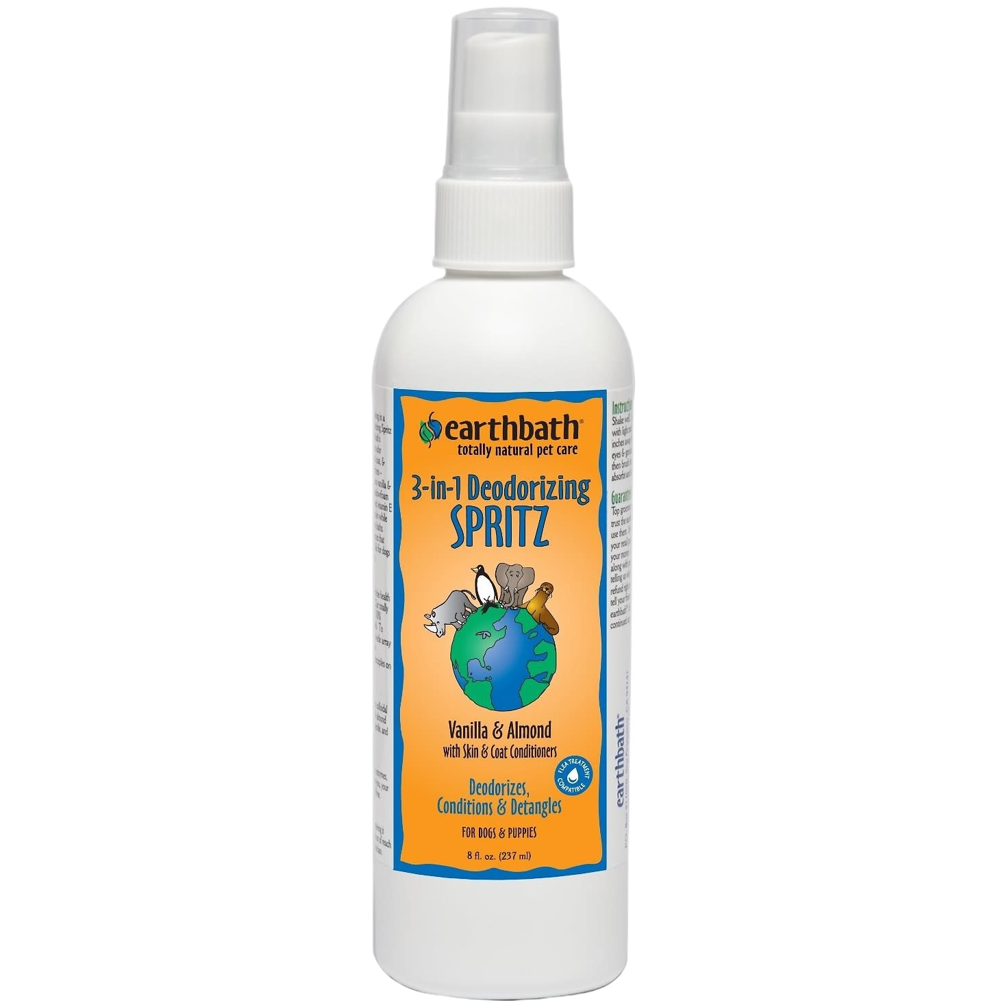 8 oz bottle of Earthbath Vanilla Almond 3-in-1 deodorizing spritz for dogs in Pet & Animal collection under $50