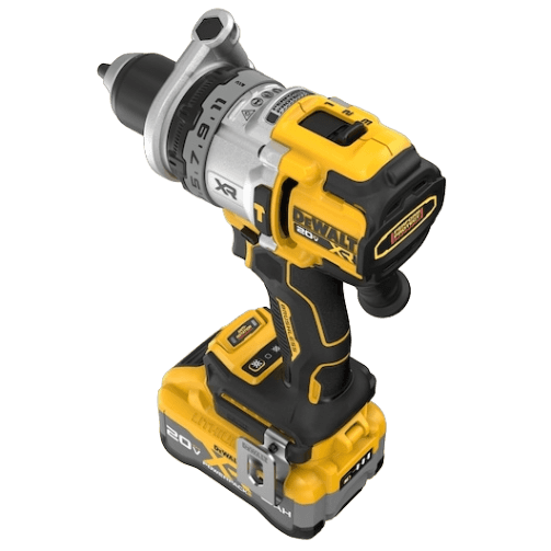 Yellow and black cordless 20V XR hammer drill with 3-speed settings and ergonomic grip for tools and home improvement tasks