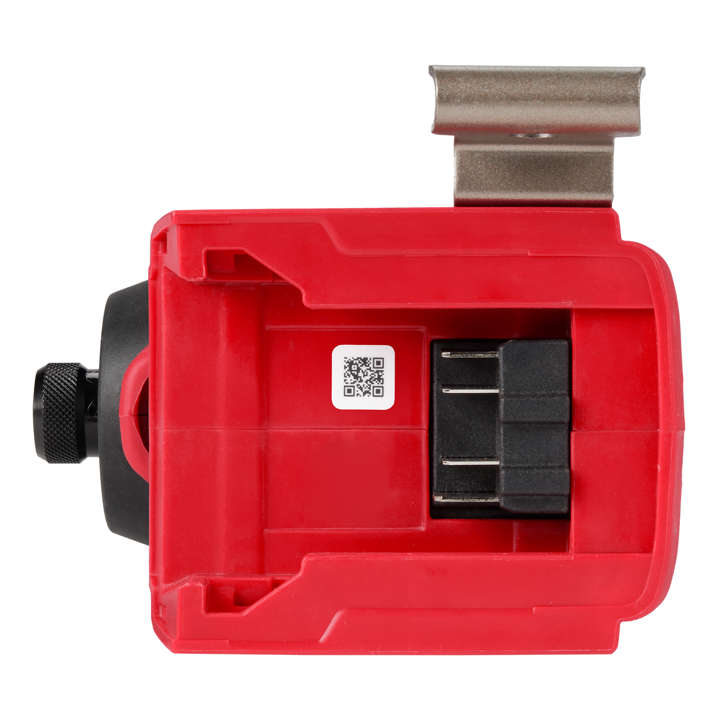 Red and black impact driver attachment with metal belt clip designed for tools and home improvement use