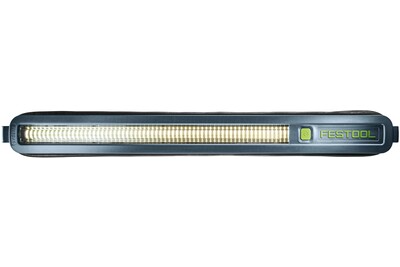 Slim black LED surface control light bar with power button and Festool branding for detailed work illumination