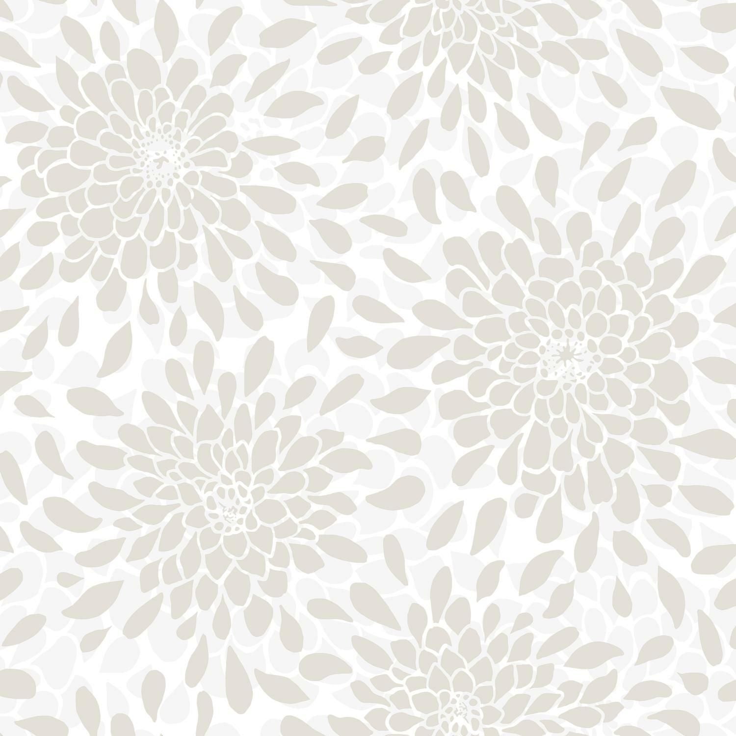 Neutral beige floral pattern peel and stick wallpaper designed for easy home improvement and decor updates
