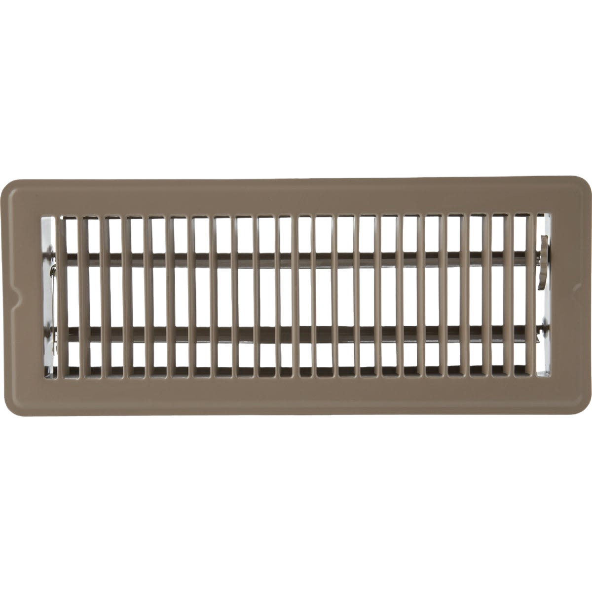 Brown steel floor register vent with adjustable slats for airflow control in plumbing and home improvement collections